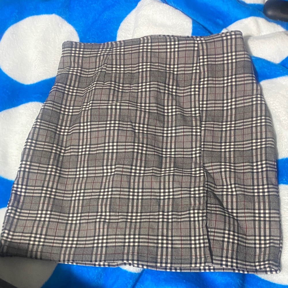 Plaid Women's Skirt - Black and White